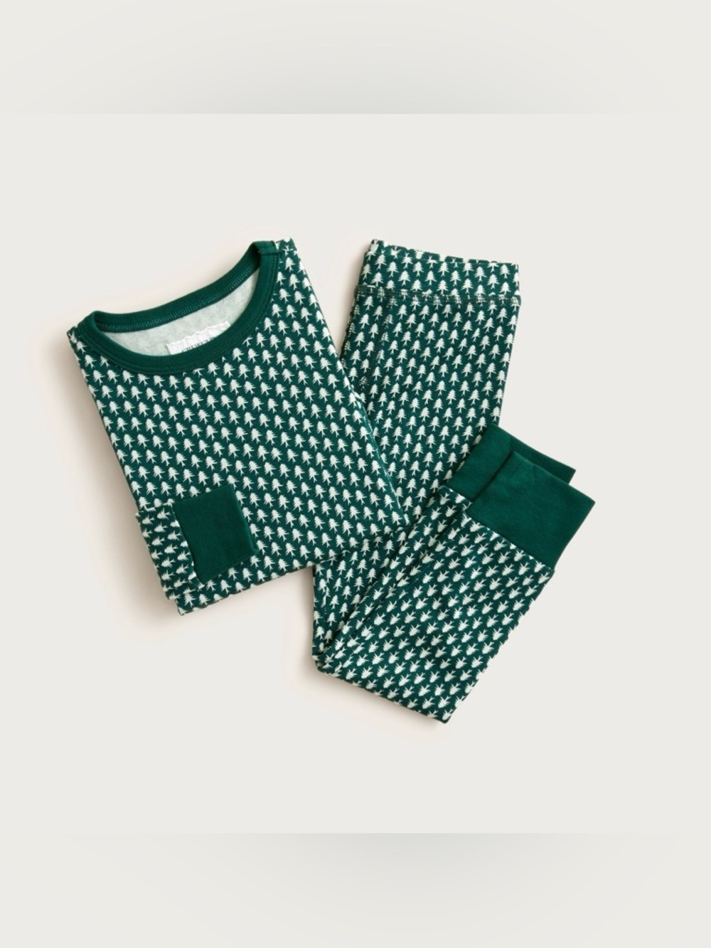 Crewcuts Green Tree-Pattern Pajama Set